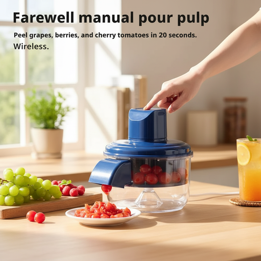 Automatic Electric Fruit & Vegetable Peeler – Rechargeable Grape & Garlic Skin Remover (Blue)